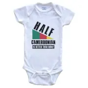 Half Cameroonian Is Better Than None Funny Cameroon Flag Baby Bodysuit