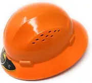 4 Points Orange Full Brim Hard Hat with with Fas-trac Suspension