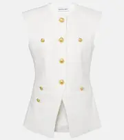 [Veronica Beard] Veronica Beard Tamara linen-blend vest AU 14 white