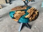Custom Walnut Epoxy River Coffee Table – Handmade Epoxy Resin Table