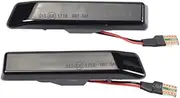 2pcs Dynamic Turn Signal Light Side Marker Sequential Lamp Blinker For E36 M3 Facelift 1997-1999 X5 E53 1999-2006(Color:Dynamic Smoked Type)
