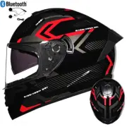 Bluetooth Full Face Motorcycle Helmet Dual Lens Motorbike Cruiser Helmet DOT