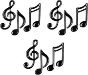 Molded Plastic Musical Notes 9 Piece, 4.25"-5.5", Black