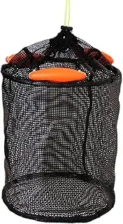 Aymzbd Float Fishing Basket Cage Tackle Partially Coated Mesh Cloth Portable Storage Net Foldable Cage for Fishing