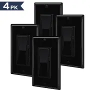 2 Pack Black 3-Way or Single Pole Dimmer, 600W Incandescent