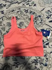 CHAMPION Women's Absolute Eco Cropped Tank Top Pinky Peach Strappy 2XL BNWT $40