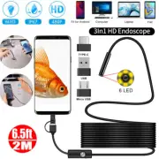 3 in 1 Borescope Endoscope LED Inspection Scope Camera For Android Waterproof