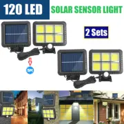 120 Led Solar Sensor Light Outdoor Motion Detection Security Garden Lamp- 2 Sets
