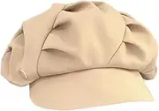 [Vaveren] Womens Beret Hat Visor Casual Solid Color Adjustable Golf Hat Painter Hat Stylish Pleated Octagonal Hat Newsboy Cap for Trip, Khaki