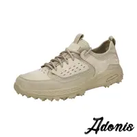 在飛比找momo購物網優惠-【Adonis】真皮運動鞋 厚底運動鞋/真皮縷空拼接時尚縫線