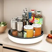 360° Rotating Lazy Susan Organizers,Turntable Spice Rack Organisers,10in Non-Slip Multifunctional Spice Rotating Storage Rack for Kitchen,Pantry, Table,Bathroom,Closet Organizers (Large-1, 25cm, 1)