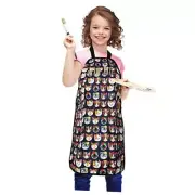 s Apron Adjustable Child Apron with 4 Pockets for Baking Painting Kid Blue Cat