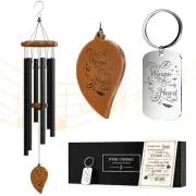 Sympathy Wind Chimes and Remembrance Keychain, Memorial Bereavement Condolenc...