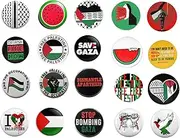 [AccessCube] 20PCS Free Palestine Pin Button Keffiyeh Pin Badge Lapel National Country Palestine Flag Enamel Badge Pattern Brooch, Metal, no gemstone