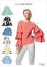 VOGUE SEWING PATTERN 9243 MISSES 14-22 EASY PRINCESS SEAM TOPS, SLEEVE FLOUNCES