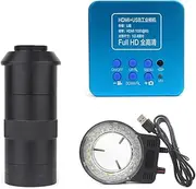 Microscopes Equipment Industrial Digital Video Microscope Camera Monocular TF USB Storage 130X Zoom C-Mount Lens(B Suit)