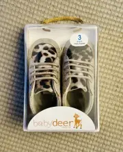 NEW BABY DEER SIZE 3 (6/9 MONTHS) KASSIDY SOFT-SOLE LEOPARD PRINT HIGH-TOP