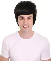 HPO Adult Men's 80'S Rock Star Noel Gallagher-Inspired Short Straight Brown Wigs