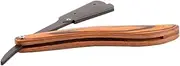 Beavorty Folding Barber Razor with Wooden Handle Portable Stainless Steel Shaving Tool for Men and Women Multi Functional Grooming Razor for Beard and Facial Hair Trimming