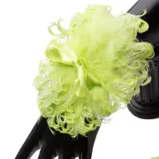 Pack of 6 Sparkling Chartreuse Feather & Sequin Wrist Corsages