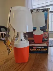 Vintage Orange 1970 Ray O Vac Portable Table Lamp NEW IN BOX - NO. 100-S