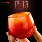 Agate Porcelain Teacups Chinese Style Tea Bowls Kung Fu Tea Set Retro Style