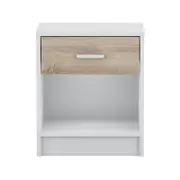 Ivan Bedside Table- White/oak