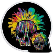 Paint Blast Skull Beach Towel