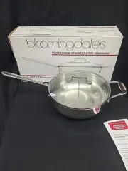 4 Qt Chef's Pan with lid & Helper Handle Professional stainless steel cookware