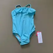 Seafolly Tube Tank Fluro Blue Girls Swimwear Bathers Size 0 (6-12 Month)