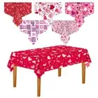 Plastic Valentine's Day Tablecloth Red Table Cover Wedding