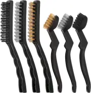 6Pcs Wire Brushes Cleaning Set, 6Pcs 6.4 Inch and 8.5 Inch Brass Stainless Steel