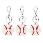 3 Pcs Mini Baseball Bat Keychain Delicate Lightweight Man Miss