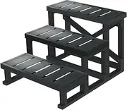 Three Steps hot tub Steps, Wood-Plastic Composite Steps into hot tub, spa, Pool with Ease(27.5" L*21.3" H, Dark Grey)