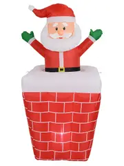 Santa In Chimney Animated & Illuminated Christmas Inflatable Display - 1.5m
