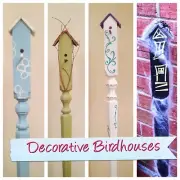Handcrafted Decorative Solid Wood Birdhouses Garden Decor/Yard Art Holiday Gift!
