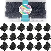 Hoyols 1/2 inch Tiny Hair Clips Matte Black, Small Clamp Claw Clips No Slip No Crease Strong Grip for Women Girls Men Fine Medium Thick Hair Styling Accessories 48 Pcs