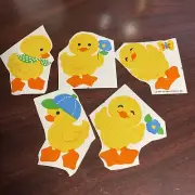 Vintage 80’s Hallmark Fuzzy Chicks Sticker Lot of 5.