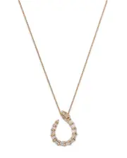 Bloomingdale's Fine Collection Diamond Baguette Serpent Pendant Necklace in 14K Yellow Gold, 0.50 tcw