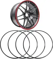 Wheel Protection Decorative Ring,Wheel Protector, Selected High-Quality Aluminium Alloy Material,to Prevent Collision, Anti-Scratch, Sturdy and Durable, Suitable for A Variety of Models(Black,18in)