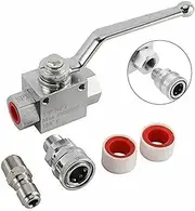 PRIME-045 Stainless Steel Ball Valve for 3/8" Quick Disconnect, 4500PSI, Pressure Washer Shut Off Valve