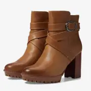 New $140 Naturalizer Lyra Tan Suede Platform Heel Ankle Boot Women Size 6