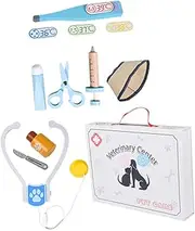 Kisangel Wooden Doctor Toy Set Vet Role Play for Boys and Girls Educational Pretend Play Toy