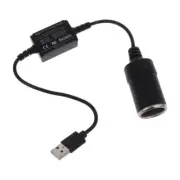 USB 5V to 12V Adapter Cigarette 18W Driving Recorder Power Adapter Cable