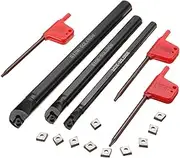 Maizoon CNC Lathe Holder Turning Tool Boring Bar 3pcs S07K-SCLCR06 S10K-SCLCR06 S12M-SCLCR06 + 10pcs CCMT0602 Inserts + 3pcs Wrenches Lathe Tools DZ09