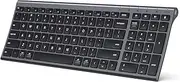 iClever BK10 Bluetooth Keyboard, Rechargeable Wireless Keyboard with Number Pad, Multi-Device Connection, Slim and Compact Design, Comfortable Typing Keyboard for iPad, iPhone, Mac, iOS, Windows