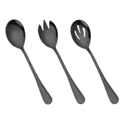 Serving Spoons for Buffet Stainless Steel Salad Black Server Cutlery