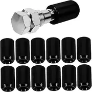 1 Set Car Screws Hub Caps Car Accessories Car Tire Accessories Tire Bolt Caps Lug Nut Caps Wheel and Tire Lug Nuts Car Tire Lug Nuts Wheel Lug Nuts Tyre Caps Aluminum Alloy Black