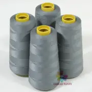 4 Xtra Large Cones of Polyester Sewing Quilting Serger Thread 3000yrd Grey
