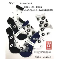 在飛比找蝦皮購物優惠-【日本製】神戸生絲 KOBES  透明薄紗襪 蕾絲女短襪 花